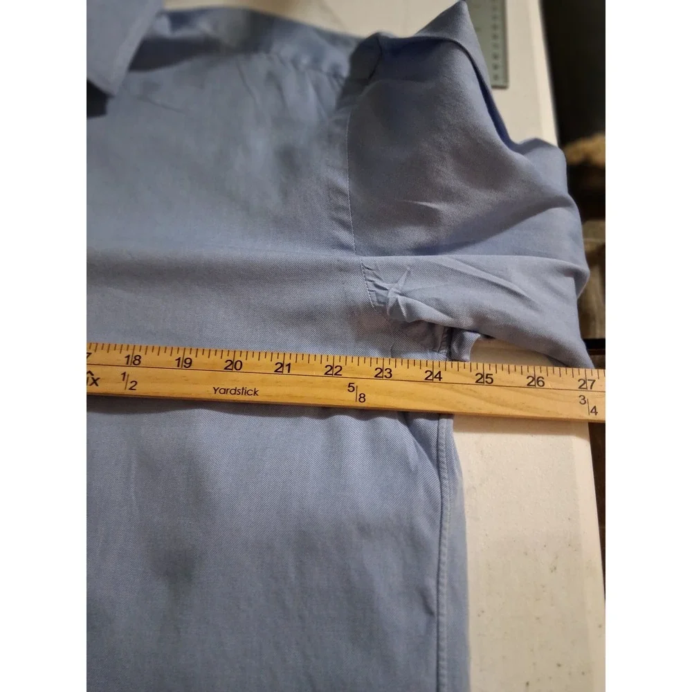 Borrelli Bergdorf Goodman Light Blue Twill French Cuff Dress Shirt Italy 17 43